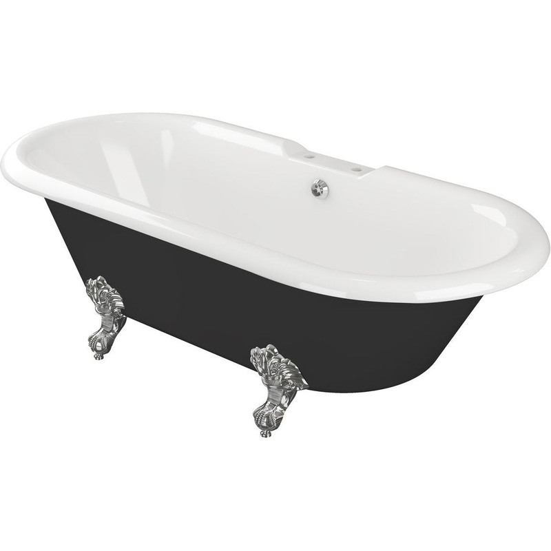 Amazon Freestanding 1690x740x620mm 2TH Bath w/Feet – Black