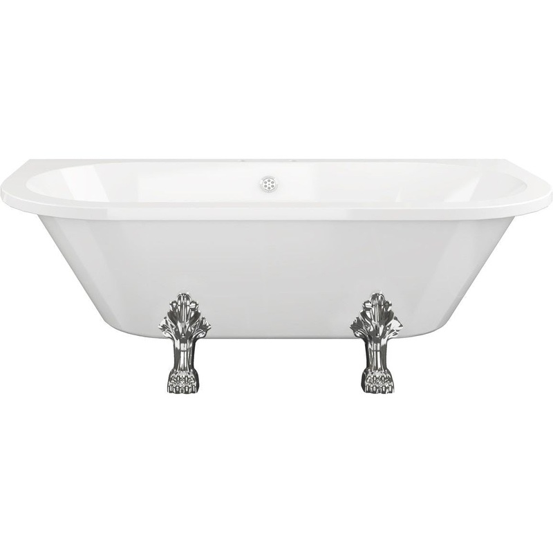 Amsteam Freestanding Back To Wall 1700x800x600mm 2TH Bath w/Feet – White