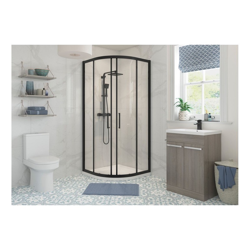 Bayport 800mm 2 Door Quadrant – Black