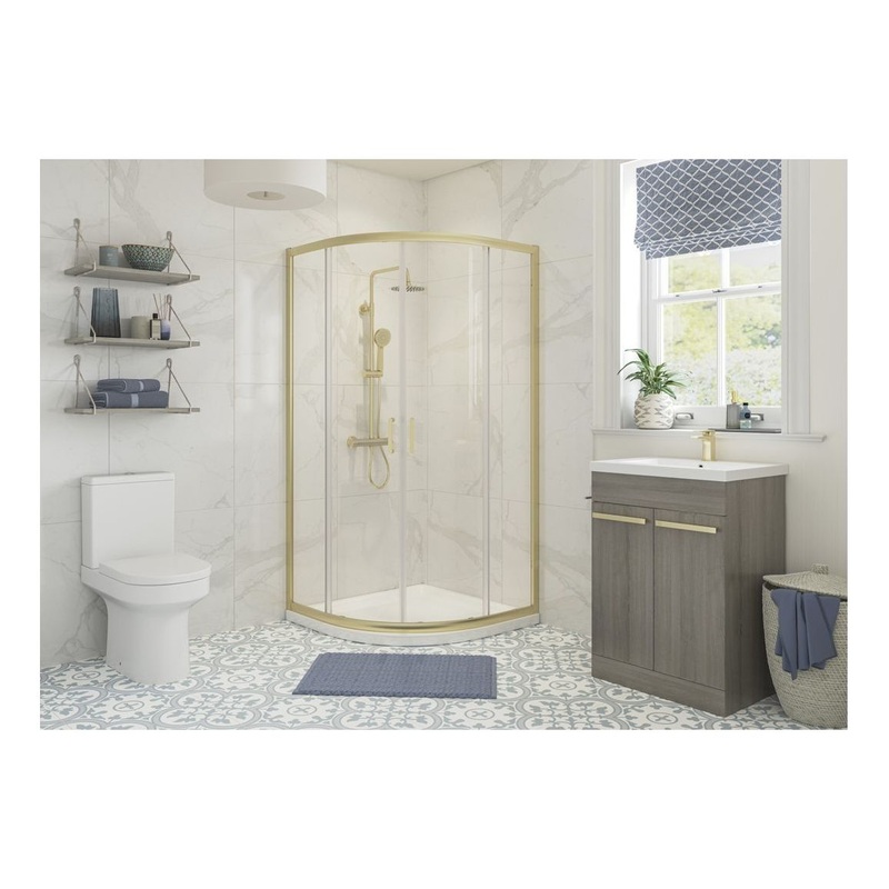 Bayport 800mm 2 Door Quadrant – Brushed Brass
