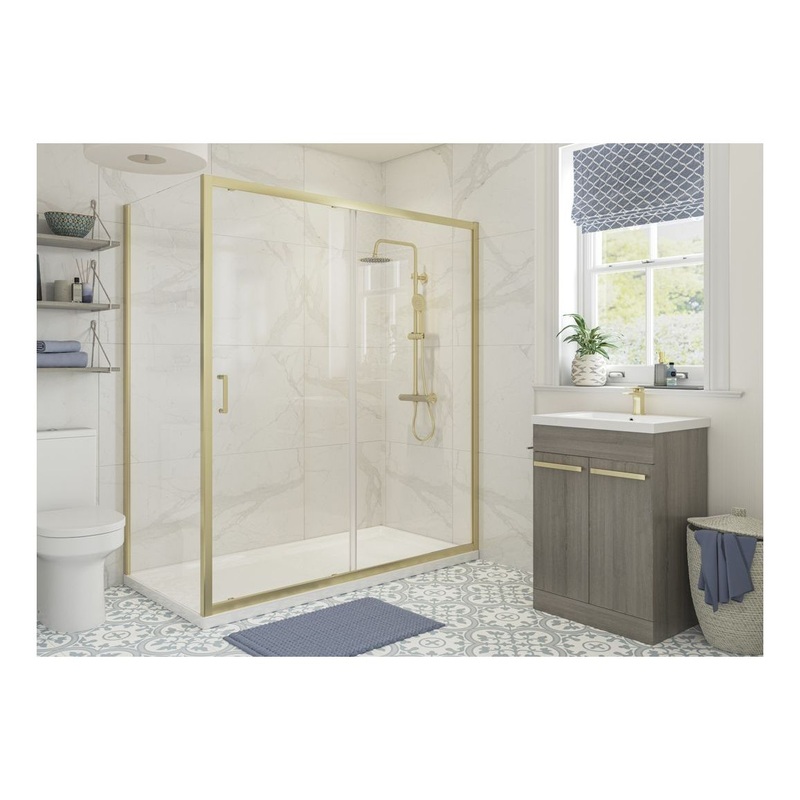 Bayport 800mm Side Panel – Brushed Brass