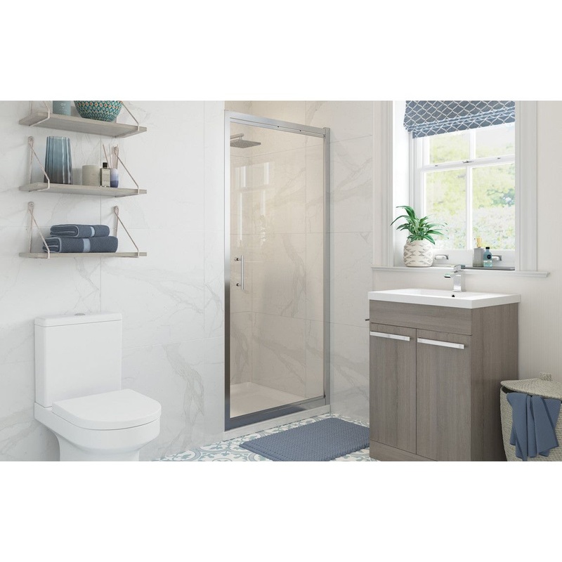 Bayport 900mm Pivot Door – Chrome