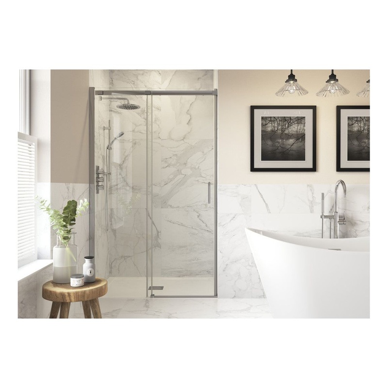 Montague 1500mm Semi-Framed Sliding Door – Chrome