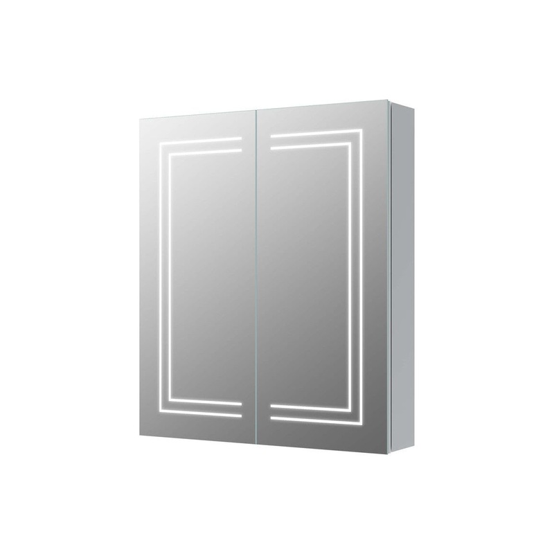 Sirakoro 600mm 2 Door Front-Lit LED Mirror Cabinet