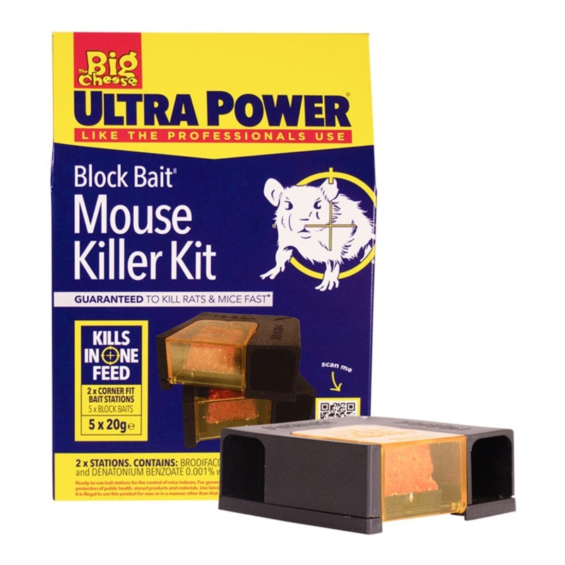 The Big Cheese Ultra Power Block Bait Mouse Killer Kit