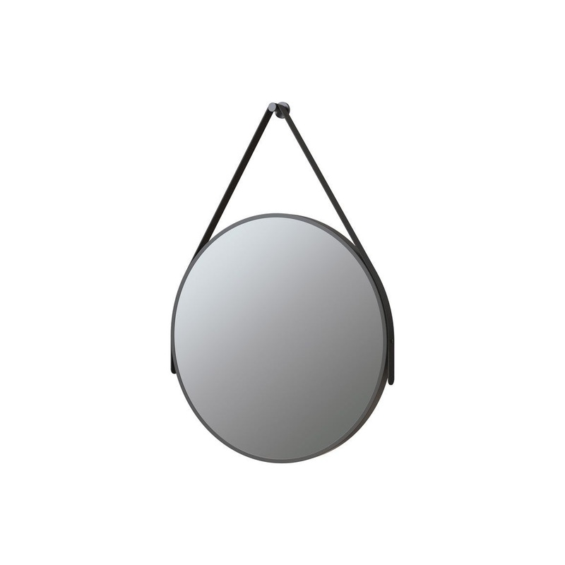 Tubo 600mm Round Mirror – Matt Black