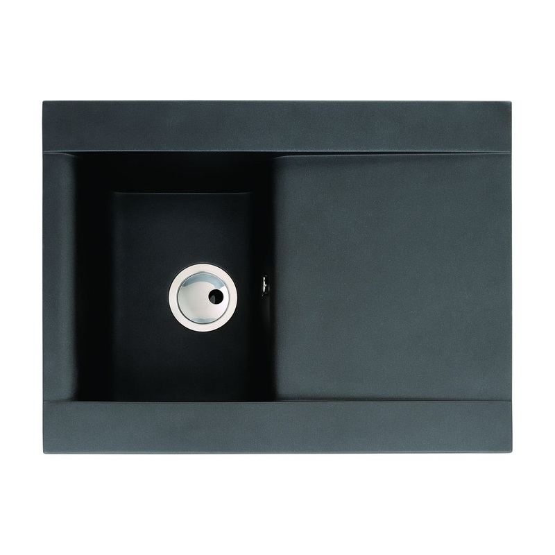 Abode Aspekt 1B & Drainer Granite Inset Sink – Black Metallic