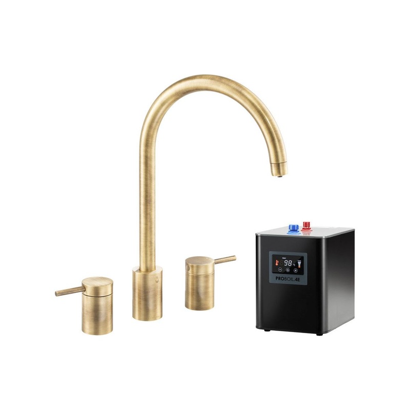 Abode Profile 4 IN 1 3 Part Tap & Proboil.4E Tank – Antique Brass