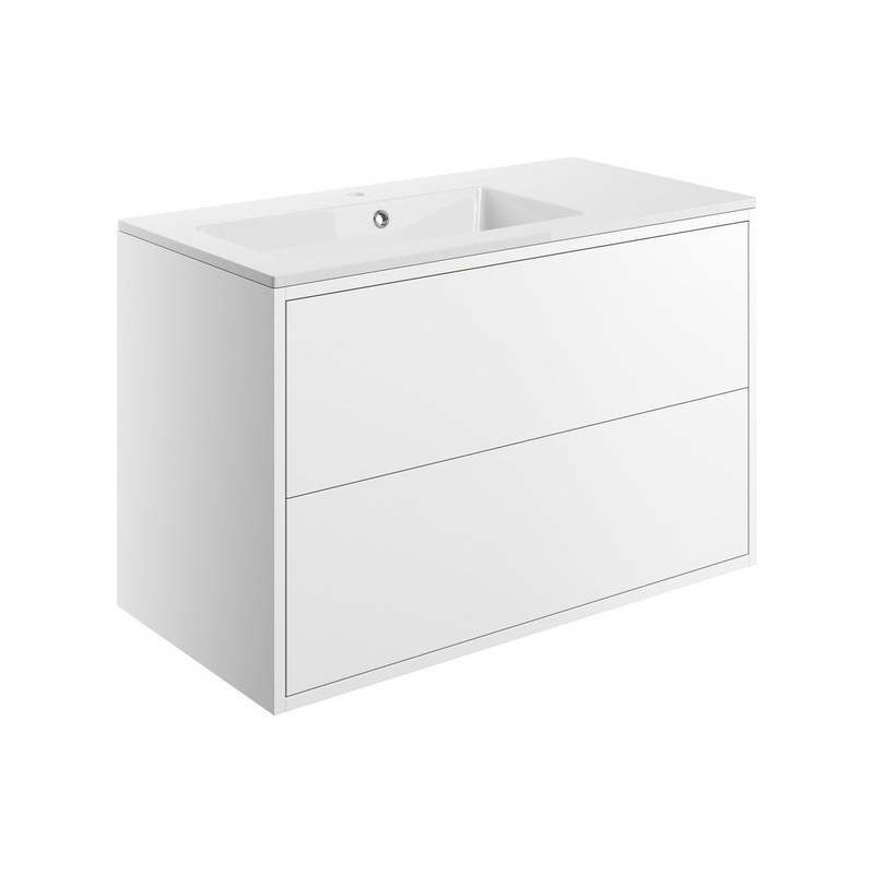 Frontage 900mm 2 Drawer Wall Hung Basin Unit Inc. Basin – Matt White