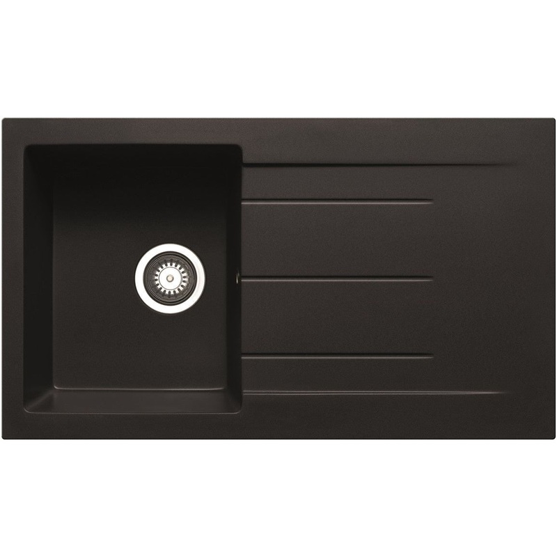 Prima+ Compact Granite 1B & Drainer Inset Sink – Black