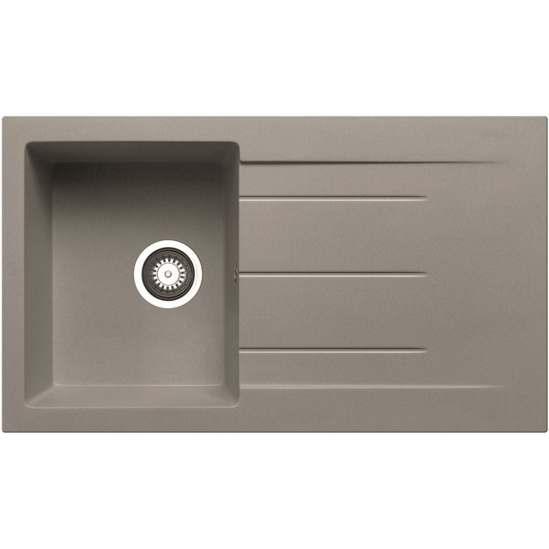 Prima+ Compact Granite 1B & Drainer Inset Sink – Light Grey