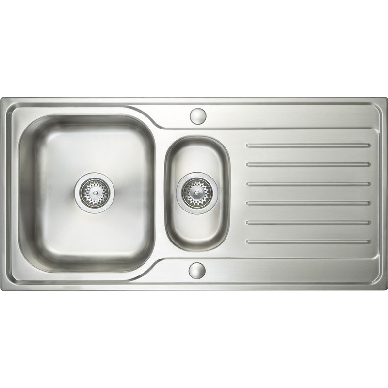 Prima Deep 1.5B & Drainer Inset Sink – Polished Steel