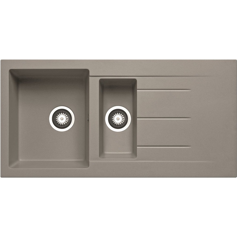 Prima+ Granite 1.5B & Drainer Inset Sink – Light Grey