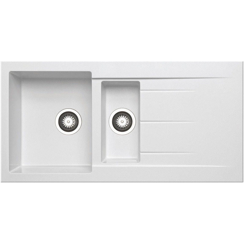Prima+ Granite 1.5B & Drainer Inset Sink – White