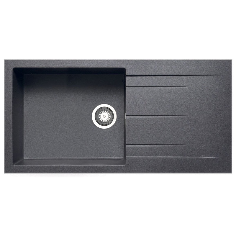 Prima+ Granite 1B & Drainer Inset Sink – Gun Metal