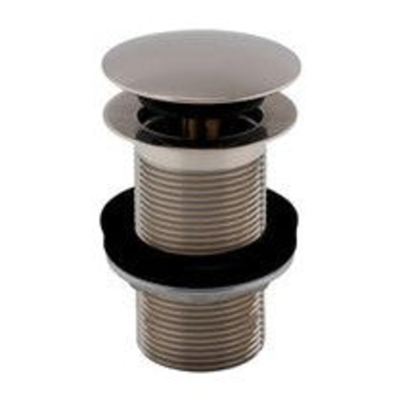 Vema Unslotted Push Button Waste – Stainless Steel