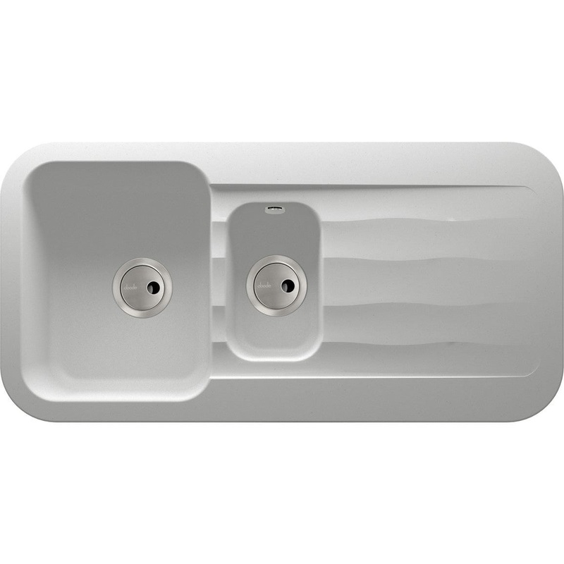 Abode Dune 1.5B & Drainer Granite Inset Sink – Frost White