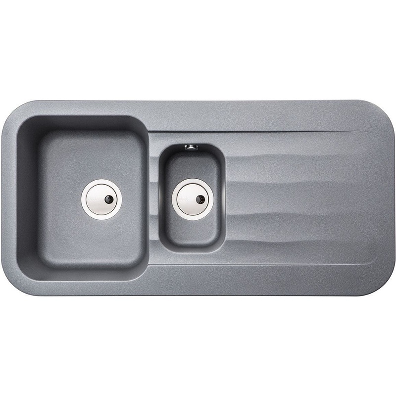 Abode Dune 1.5B & Drainer Granite Inset Sink – Grey Metallic