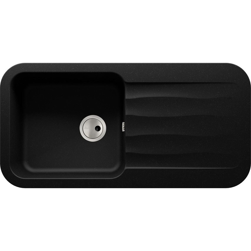 Abode Dune 1B & Drainer Granite Inset Sink – Black