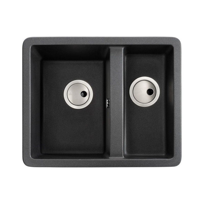Abode Matrix Sq GR15 1.5B Granite Inset/Undermount Sink – Black Metallic