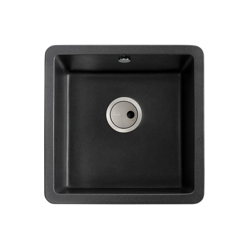 Abode Matrix Sq GR15 1B Granite Inset/Undermount Sink – Black Metallic