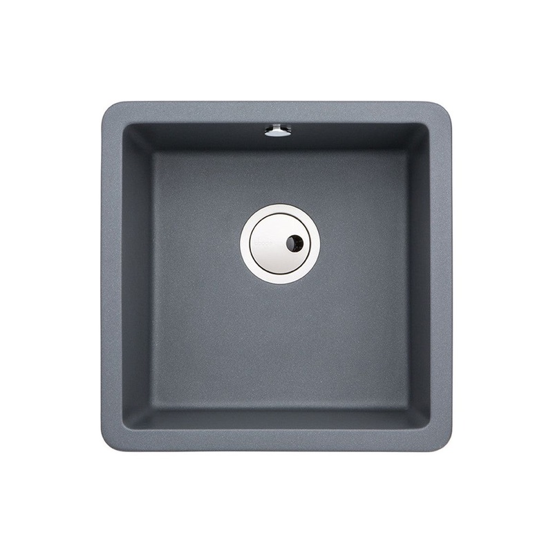 Abode Matrix Sq GR15 1B Granite Inset/Undermount Sink – Grey Metallic