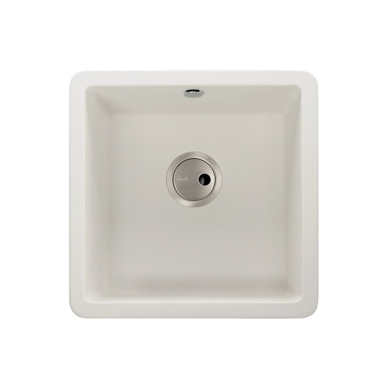 Abode Matrix Sq GR15 1B Granite Inset/Undermount Sink – White