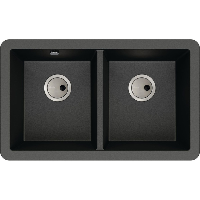Abode Matrix Sq GR15 2B Granite Undermount Sink – Black Metallic