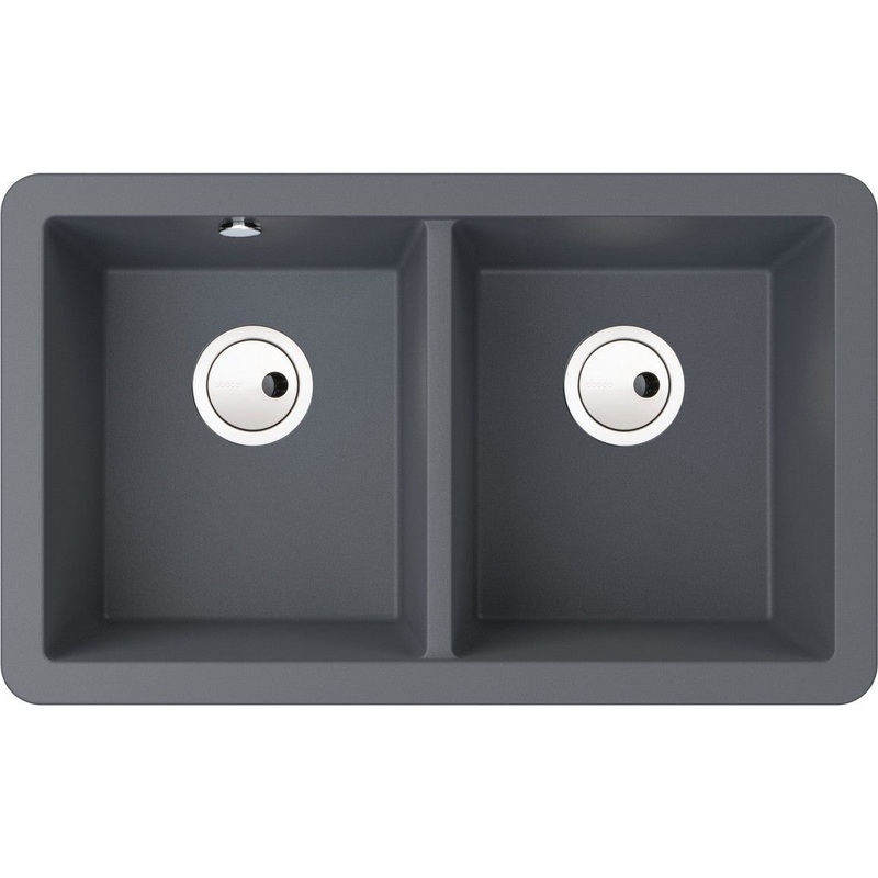 Abode Matrix Sq GR15 2B Granite Undermount Sink – Grey Metallic