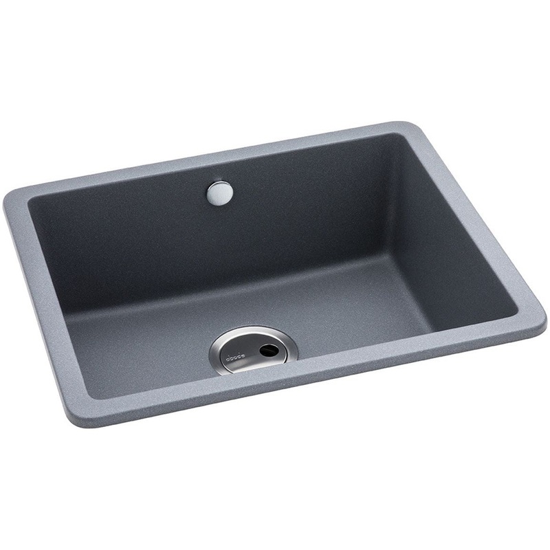 Abode Matrix Sq GR15 Large 1B Granite Inset/Undermount Sink – Grey Metallic
