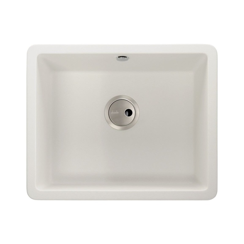 Abode Matrix Sq GR15 Large 1B Granite Inset/Undermount Sink – White