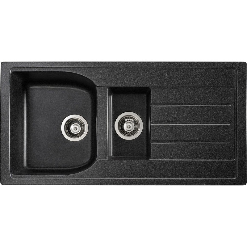 Abode Oriel 1.5B & Drainer Granite Inset Sink – Black