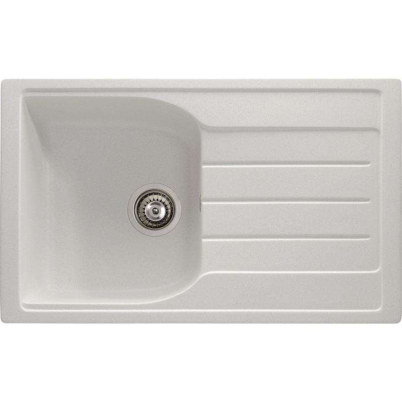 Abode Oriel 1B & Drainer Granite Inset Sink – Frost White