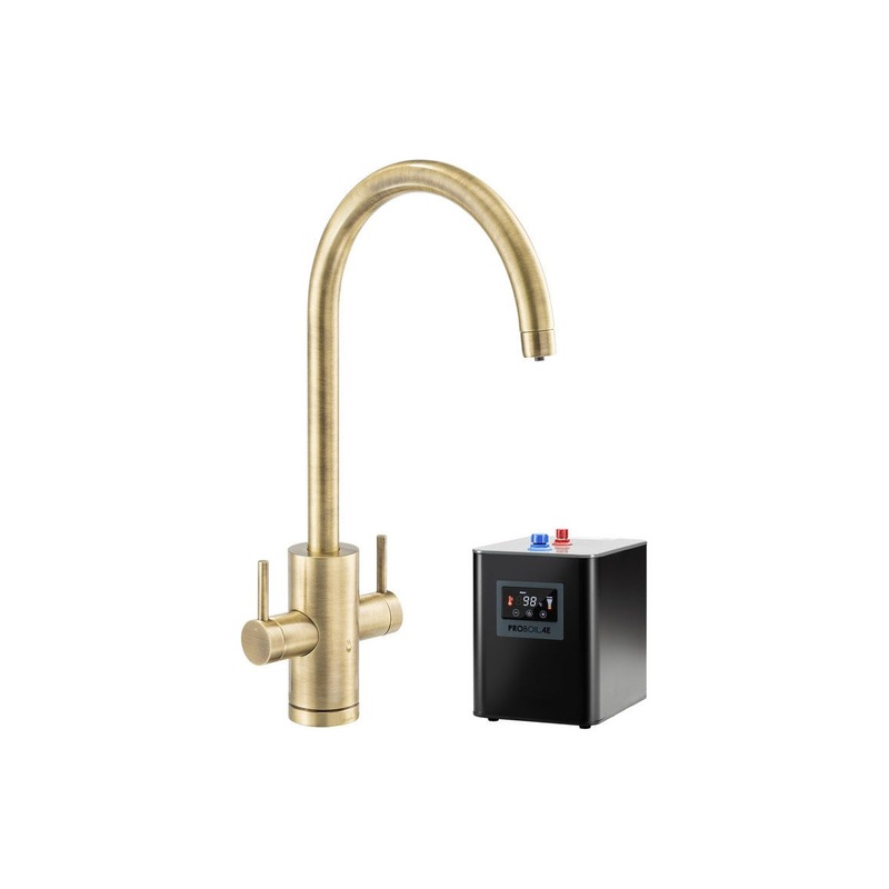Abode Profile 4 IN 1 Monobloc Tap & Proboil.4E Tank – Antique Brass