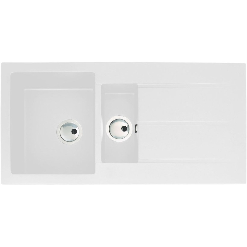 Abode Zero 1.5B & Drainer Granite Inset Sink – White