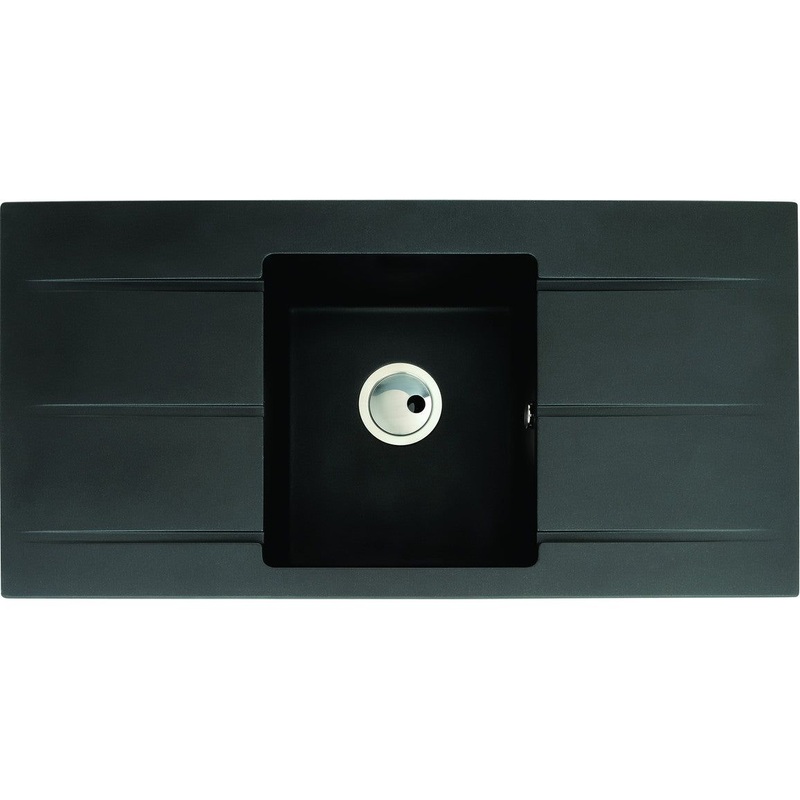 Abode Zero 1B & Double Drainer Granite Inset Sink – Black Metallic