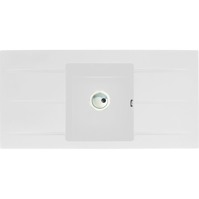 Abode Zero 1B & Double Drainer Granite Inset Sink – White