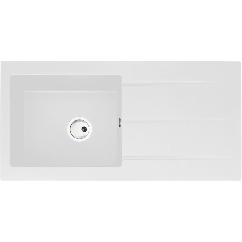 Abode Zero 1B & Drainer Granite Inset Sink – White
