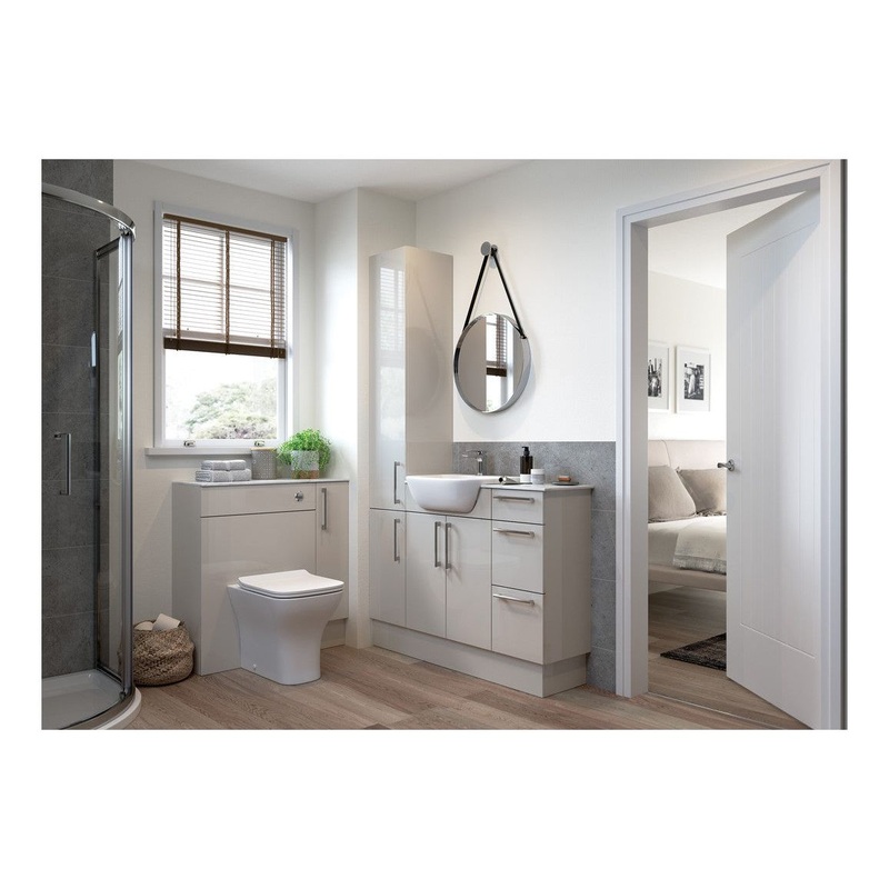 Cedar 2200x330mm Tall End Panel – Light Grey Gloss