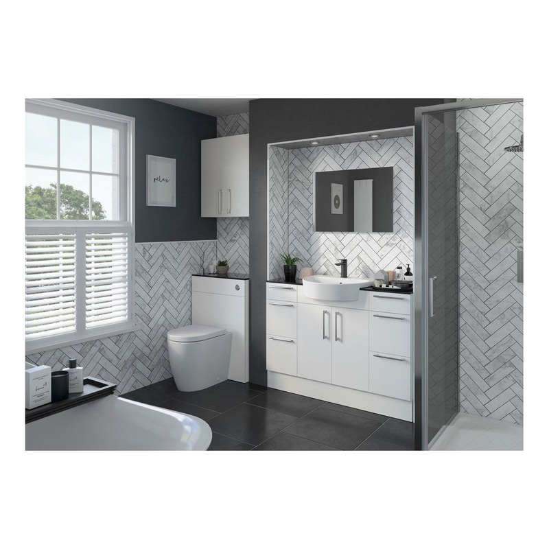 Cedar 2200x330mm Tall End Panel – White Gloss