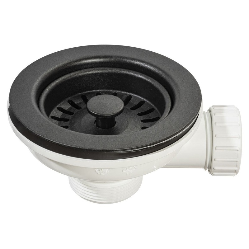 Abode 90mm (1.5) Manual Basket Strainer Waste – Matt Black
