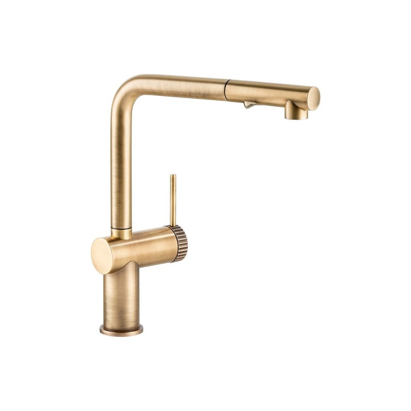 Abode Fraction Pull-Out Mixer Tap – Antique Brass
