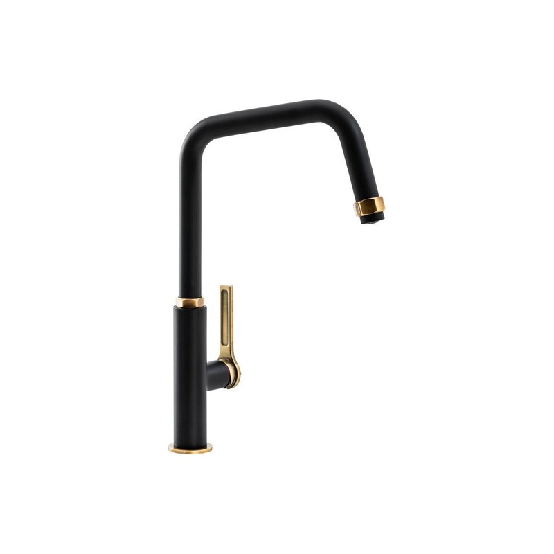 Abode Hex Single Lever Mixer Tap – Antique Brass & Matt Black