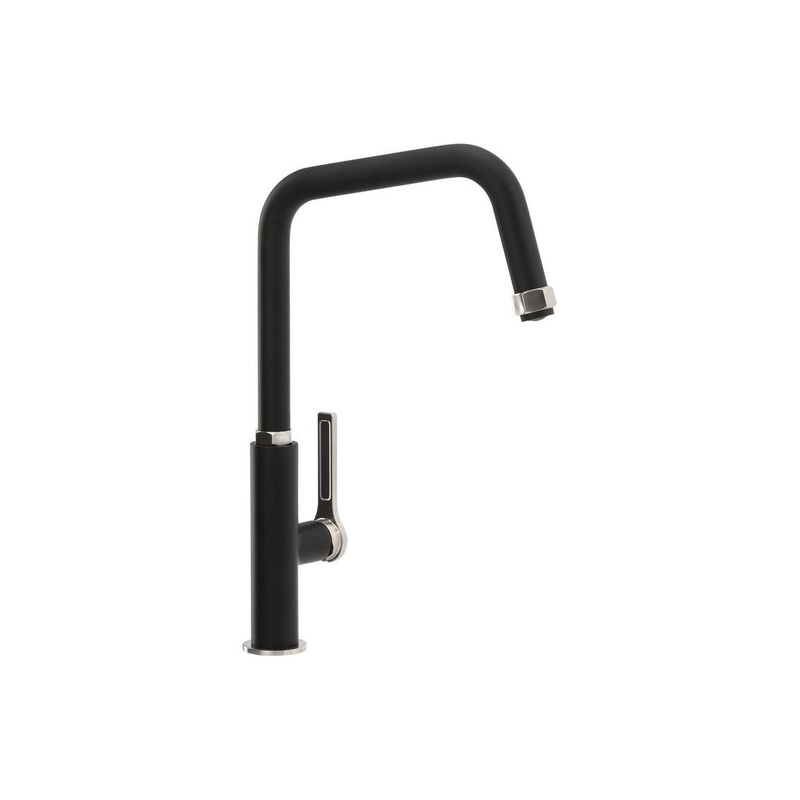 Abode Hex Single Lever Mixer Tap – Brushed Nickel/Black