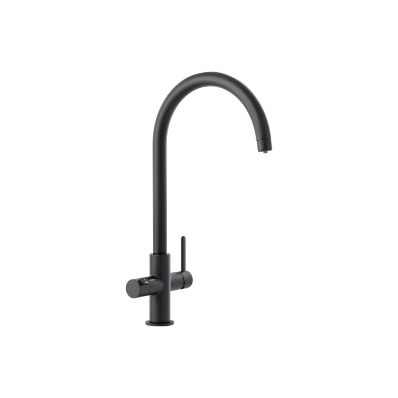Abode Prothia 3 IN 1 Swan Spout Slimline Monobloc Tap – Matt Black