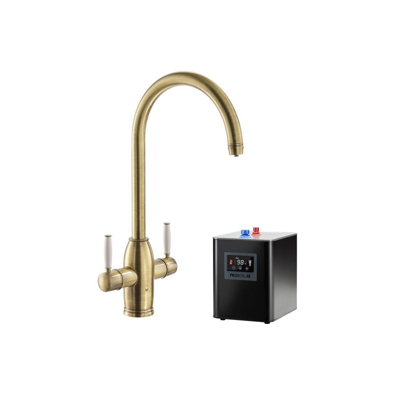 Abode Province 4 IN 1 Monobloc Tap & Proboil.4E Tank – Antique Brass