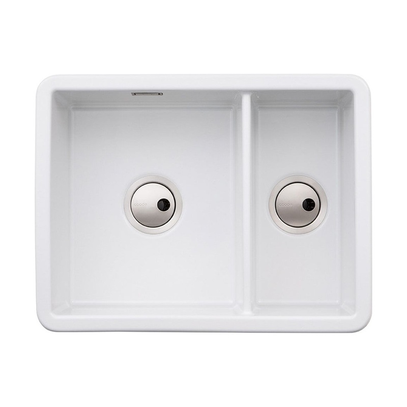 Abode Sandon 1.5B Ceramic Undermount/Inset Sink – White