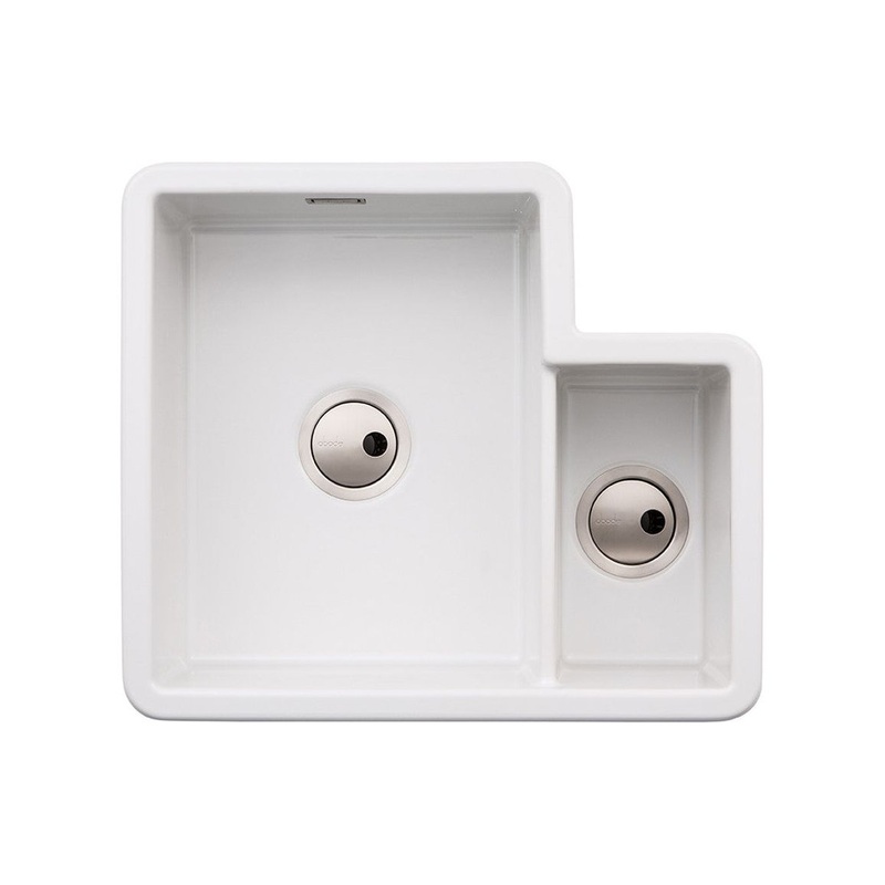 Abode Sandon 1.5B LH Ceramic Undermount/Inset Sink – White