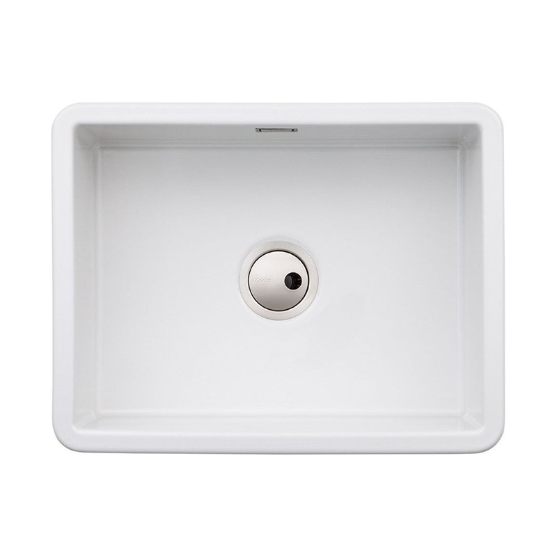 Abode Sandon Large 1B Ceramic Undermount/Inset Sink – White