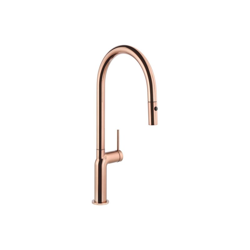 Abode Tubist Single Lever Mixer Tap w/Pull Out – Polished Copper